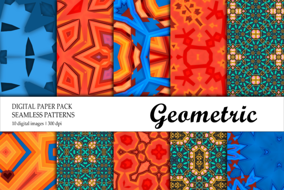 Background Digital Paper Blue Red Orange