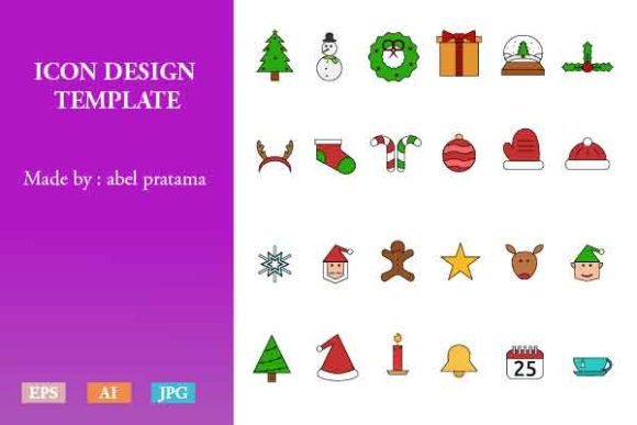Christmas Icon Set Filled Outline: A Versatile Solution for Holiday Design Projects