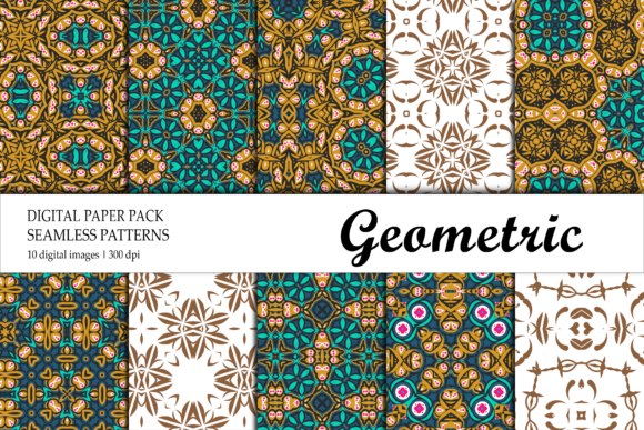 Digital Paper Geometric Gold Black Blue: A Versatile Design Resource for Creators
