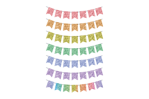 Glitter Rainbow Bunting Transparent: A Versatile Design for Creative Projects