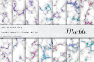 Marble Iridescent Digital Papers