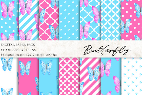 Watercolor Butterfly Digital Papers